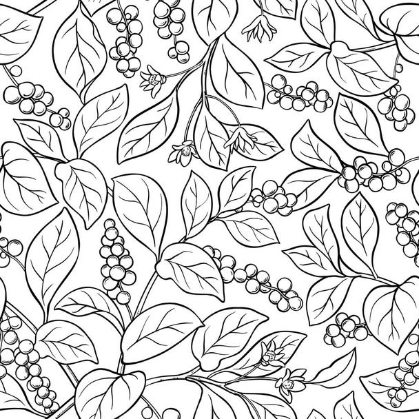 schisandra seamless pattern - Vetor, Imagem
