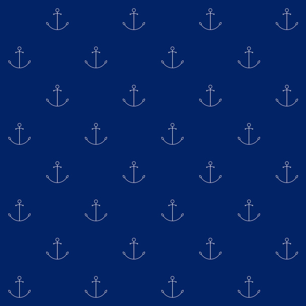Seamless Sea Pattern with Anchor - Vector, Image