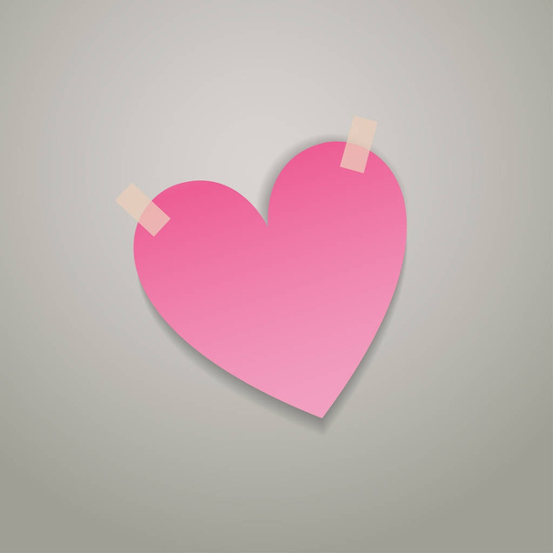Red Heart Paper Sticker - ベクター画像