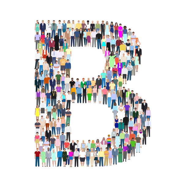 letter b, of people vector  - Vector, Image
