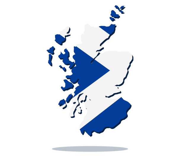 Mapa Skotska s vlajkou na bílém pozadí - Vektor, obrázek