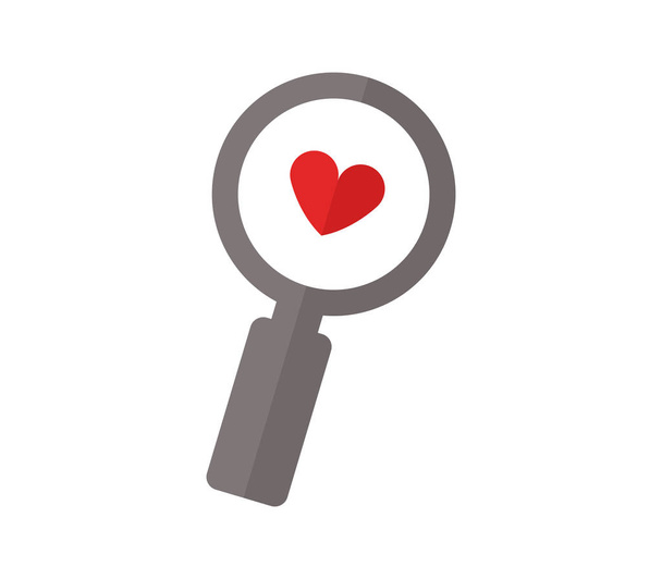 ícone de pesquisa de amor no fundo branco
 - Vetor, Imagem