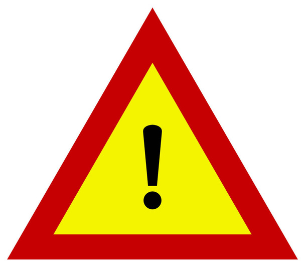 Symbol für Gefahrzeichen auf weißem Hintergrund - Vektor, Bild