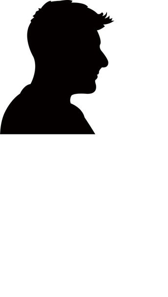 男の頭のシルエットベクトル - ベクター画像