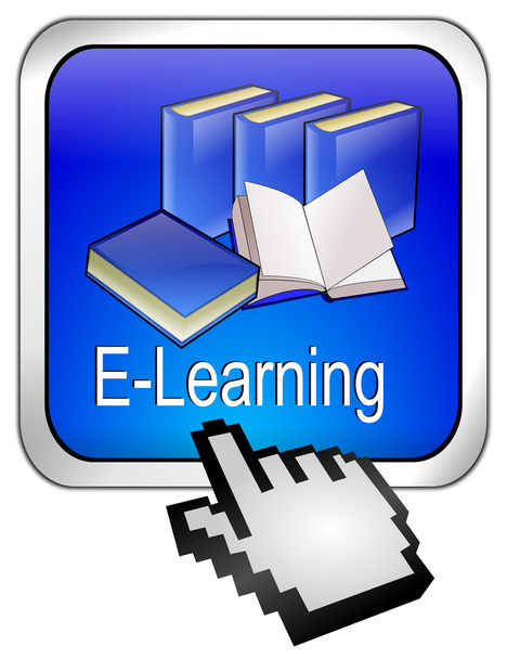 e-learning knop met cursor - Foto, afbeelding