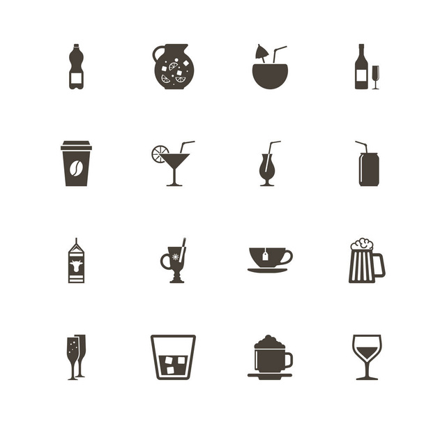 Напиток - Плоские векторные иконы
 - Вектор,изображение