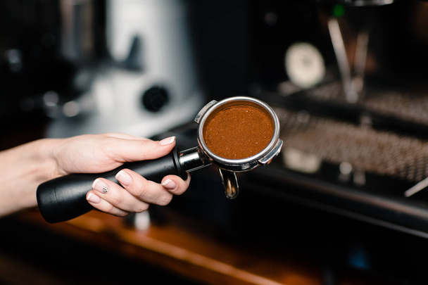 Coffee making, close up portafilter - Foto, Imagem