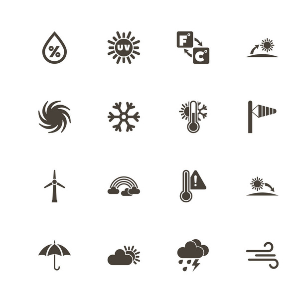 Weather - Flat Vector Icons - Vector, Image