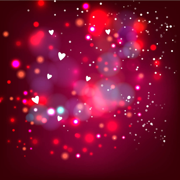 Heart shape vector pink confetti splash with white heart frame inside - Vektori, kuva