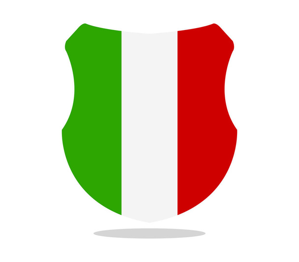 italiaanse vlag op witte achtergrond - Vector, afbeelding