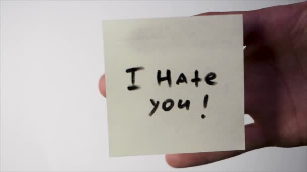 ステッカーを言葉 - 私はあなたを憎みます。あなたのメッセージ ポスト カード嫌い - 映像、動画