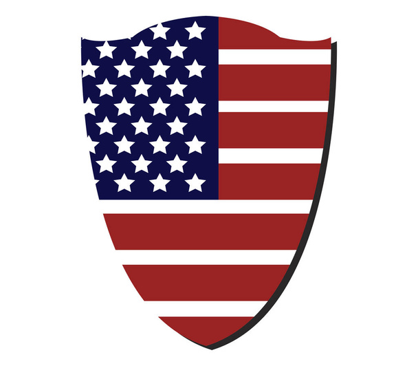Vlajka Spojených států na bílém pozadí - Vektor, obrázek