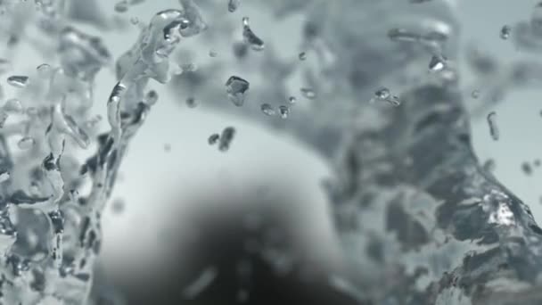 Zamrożona woda i krople w powietrzu 3d - Materiał filmowy, wideo