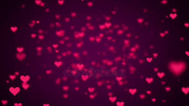 Valentines Day Hearts Flying. Background Looped video. - Footage, Video