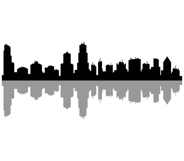 chicago skyline on white background - Vector, Image