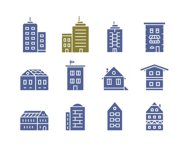 Buildings vector icons - Vector, Image