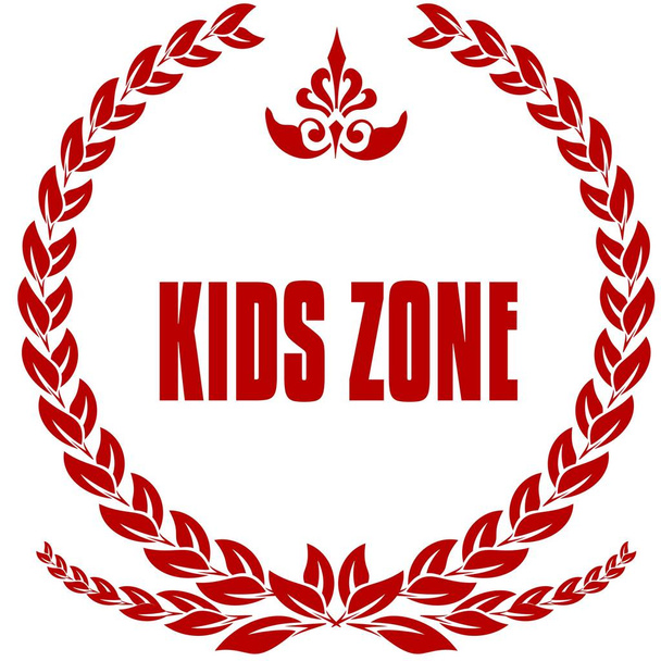 Kids Zone piros laurels jelvény. - Fotó, kép