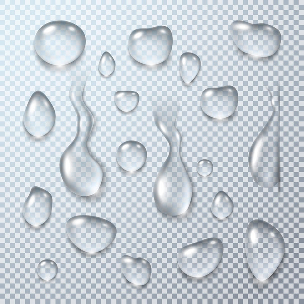 Pure and clear water drops set.  - Vector, Image