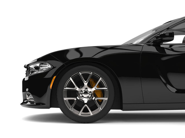 Сучасний розкішний чорний міський спортивний автомобіль бічний постріл
 - Фото, зображення