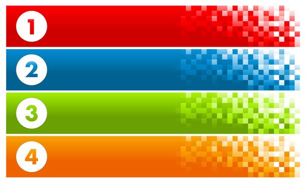 Set of Colorful Pixel Banners - Vektör, Görsel