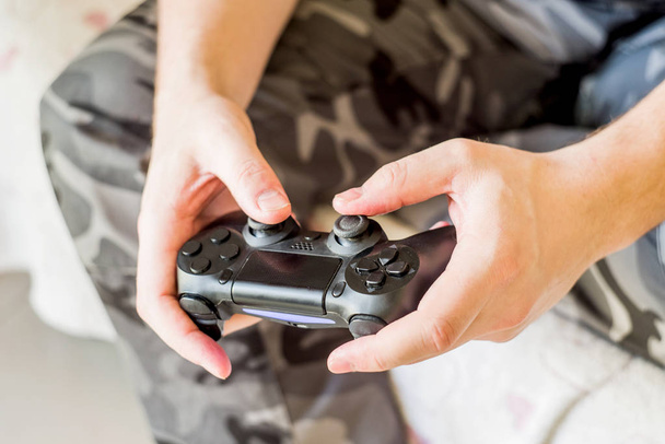 man hands holding game controller - Photo, Image