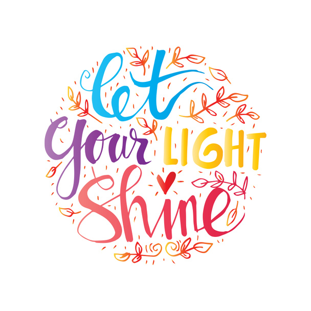 Let your light shine hand lettering. - Foto, imagen