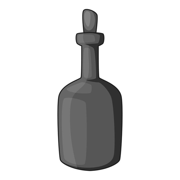 Retro green wine bottle icon monochrome - ベクター画像
