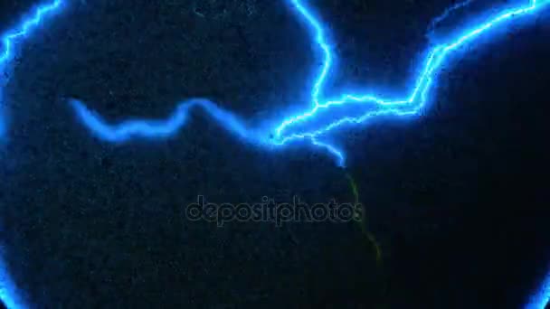 Abstract blue lightning. Transmission of electrical energy through the air, wireless transmission of electricity - Footage, Video