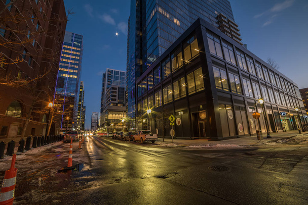 Evening view of the  streets of Boston. USA.  Massachusetts - Zdjęcie, obraz