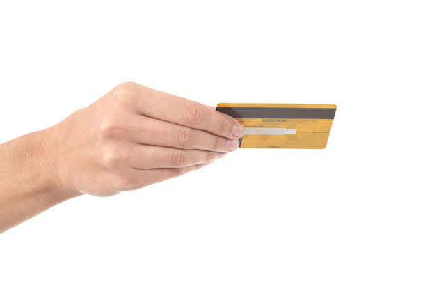 Woman hand with a credit card - Фото, изображение