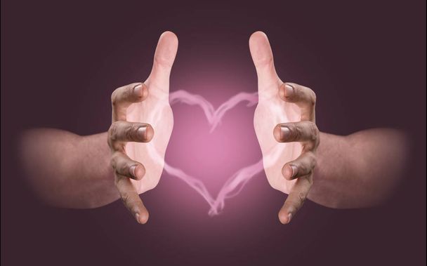 Χέρια ταχυδακτυλουργικά καρδιά ατμών - Φωτογραφία, εικόνα