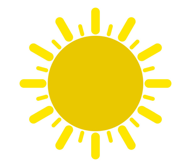 Піктограма сонця на білому тлі
 - Вектор, зображення