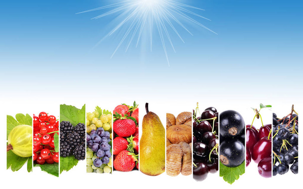 Frutas frescas. Fondo alimentario saludable
 - Foto, Imagen