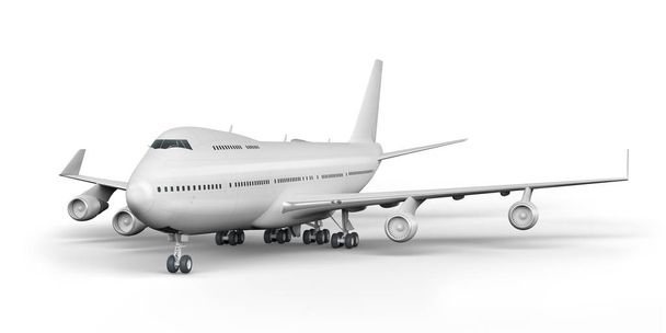 Passenger plane 3D render on a white background - Photo, Image