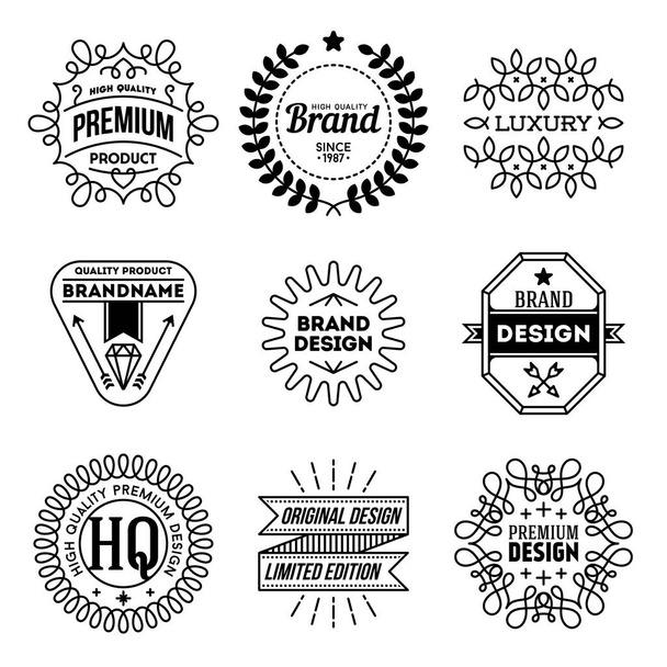 Simple Mono Lines Logos Collection. Premium Luxury Brand Design - Vector, Image