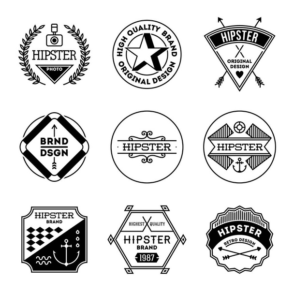 Simple Mono Lines Logos Collection. Hipster Style Product - Vektor, Bild