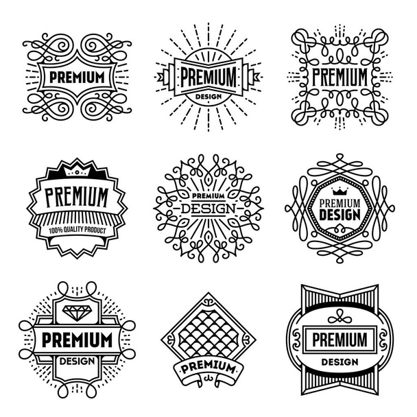 Simple Mono Lines Logos Collection. Premium Quality Brands - Vector, afbeelding