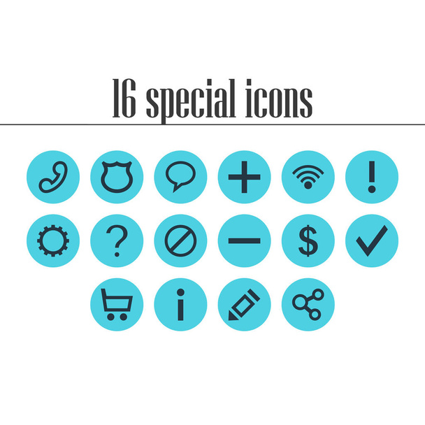 Illustrazione vettoriale di 16 icone di interfaccia. Set modificabile di accesso negato, aiuto, scudo e altri elementi icona
. - Vettoriali, immagini