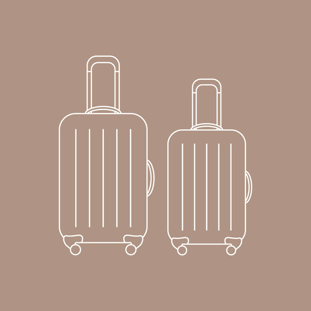 Vector illustration of suitcases for travel. Summer time, vacati - Vektor, kép