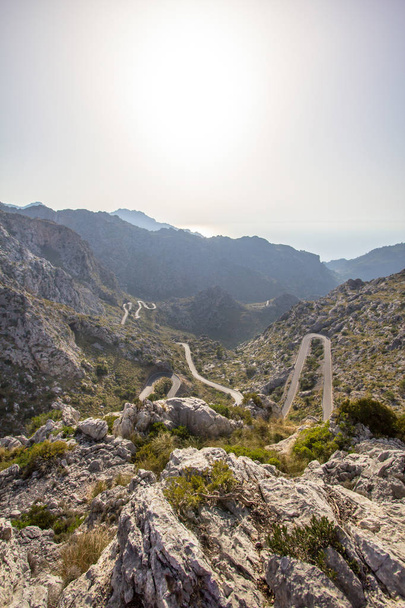 Winding road in mountains on Mallorca, Spain - 写真・画像