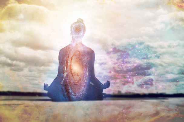 Yoga en meditatie symbool - Foto, afbeelding