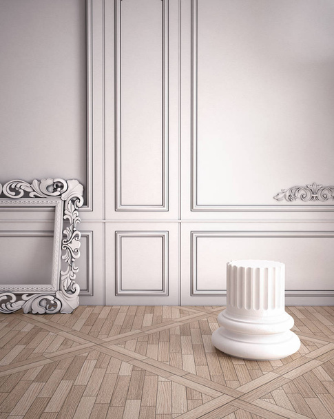 elementos de decoración clásicos interiores modernos. 3d renderizar
 - Foto, imagen