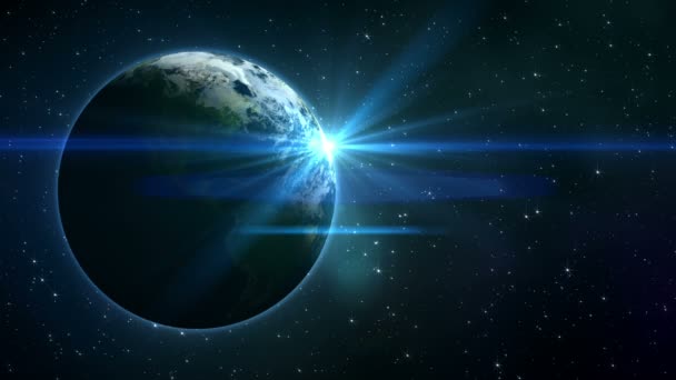 αστέρια ριπή και τον πλανήτη γη στο διάστημα - Πλάνα, βίντεο