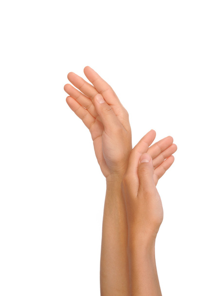 Belas mãos de mulher jovem, cuidados com o corpo - isolado no fundo branco
 - Foto, Imagem
