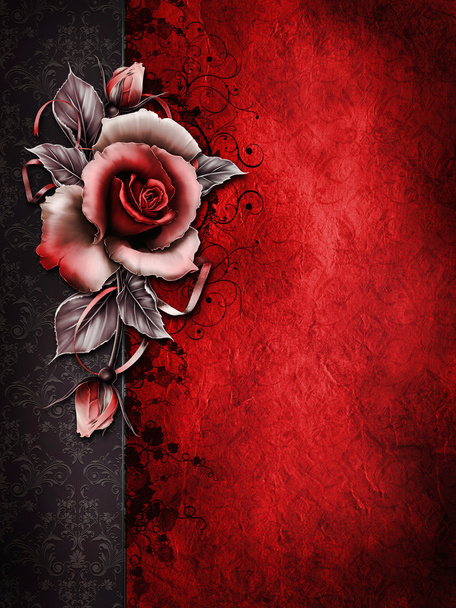 Dark Valentine background with a rose - Photo, Image