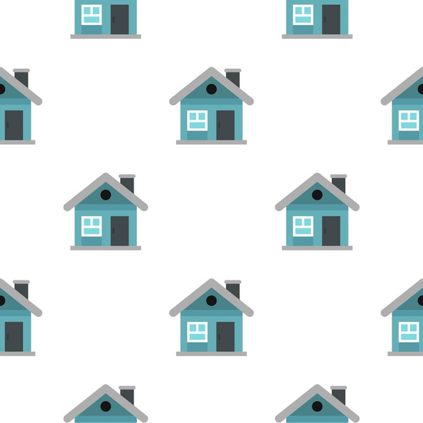 Pequeño patrón de casa azul sin costura
 - Vector, Imagen