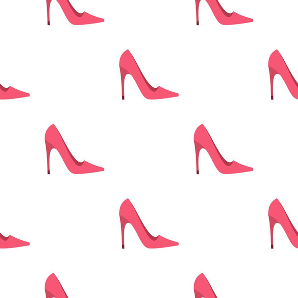 Pink high heel shoe pattern seamless - Vector, Imagen
