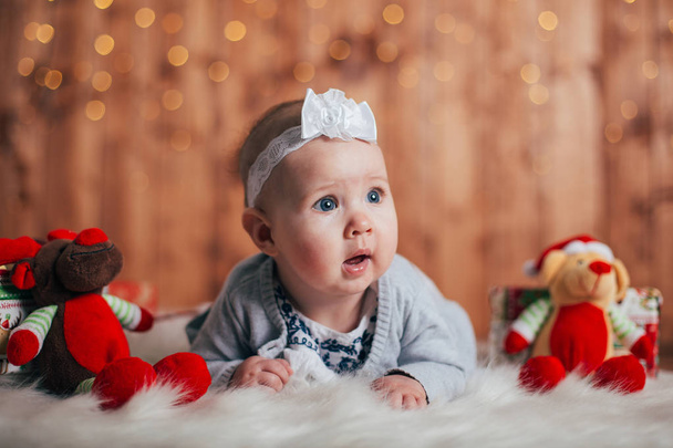 Adorable two month old beautiful  baby girl - Foto, afbeelding