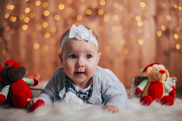 Adorable two month old beautiful  baby girl - 写真・画像