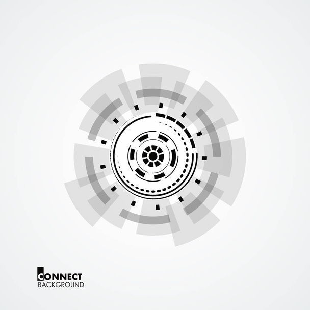 Technologické kruh s geometrických objektů - Vektor, obrázek